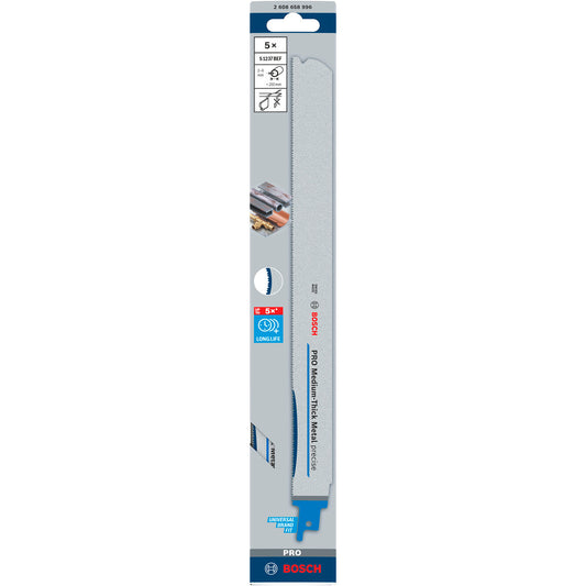 Bosch  PRO Precise Reciprocating Saw Blade for Metal 300mm Pack of 5 S1237BEF