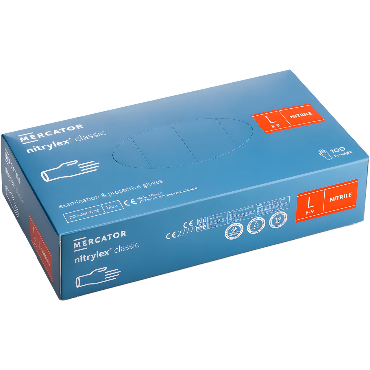 Mercator Nitrylex Classic Blue Nitrile Gloves XXL Pack of 100 JOS-RD30019906