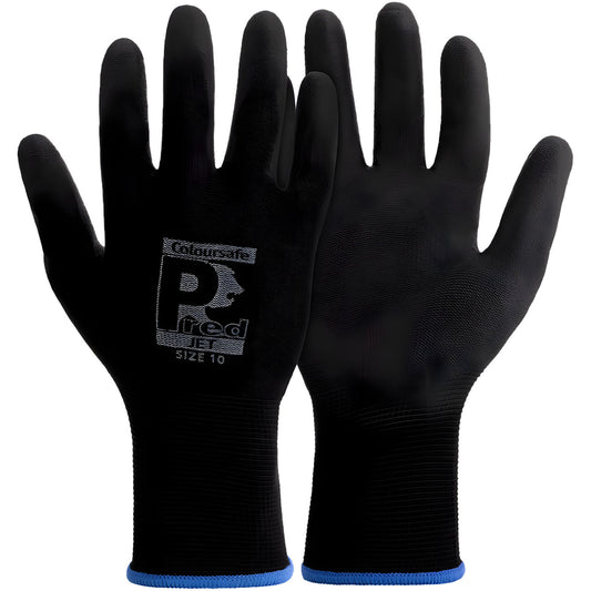 Predator Coloursafe Pred Jet Work Gloves XXL Pack of 10 JOS-BLACK-PUPL-11