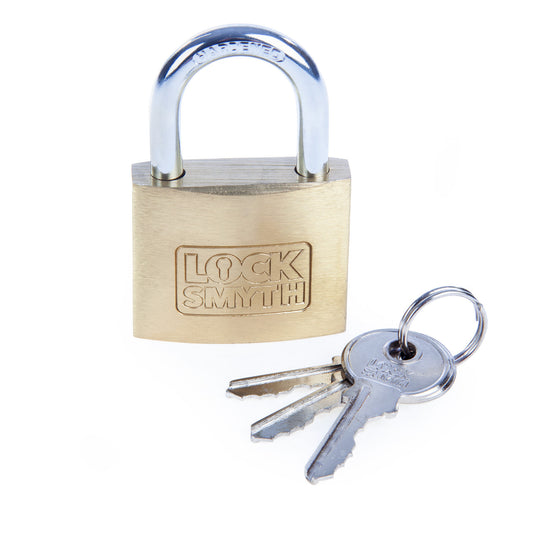 Locksmyth Brass Padlock 40mm Hardened Steel Shackle L2200011