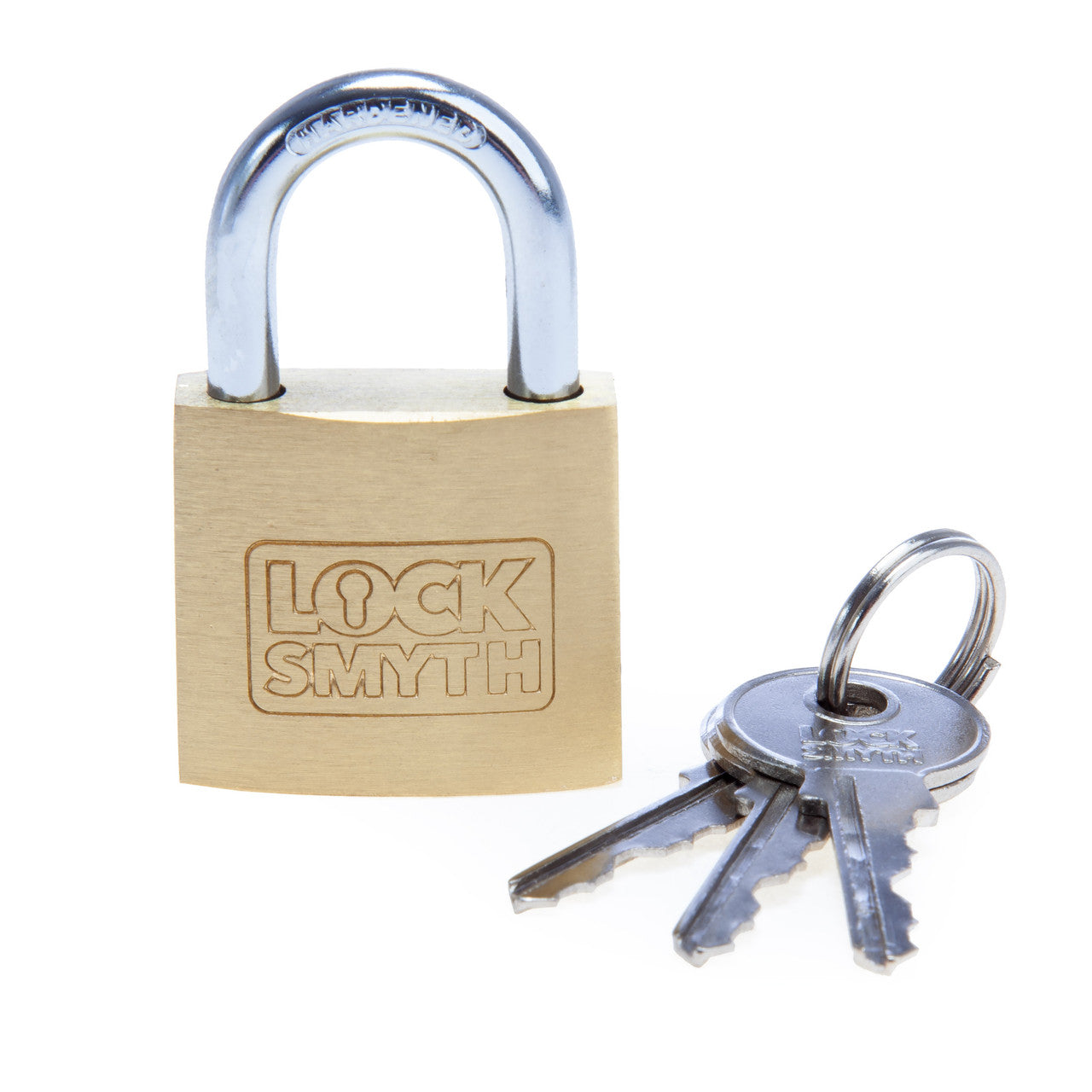 Locksmyth Brass Padlock 30mm Hardened Steel Sackle 3 Keys L2200010