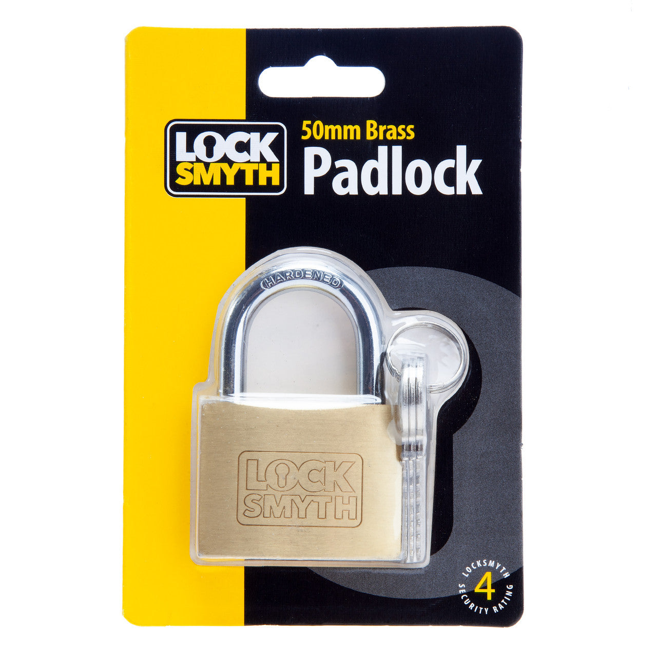 Locksmyth Brass Padlock 50mm Hardened Steel Shackle L2200013