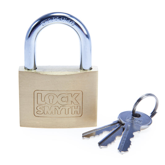 Locksmyth Brass Padlock 50mm Hardened Steel Shackle L2200013