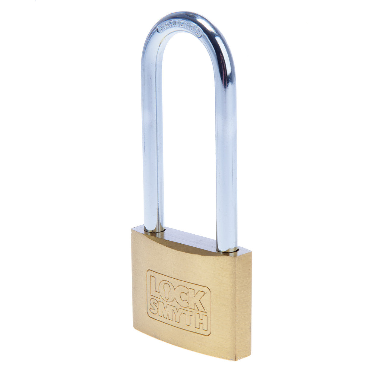 Locksmyth Long Shackle Brass Padlock 50mm Hardened Steel Shackle L2200015