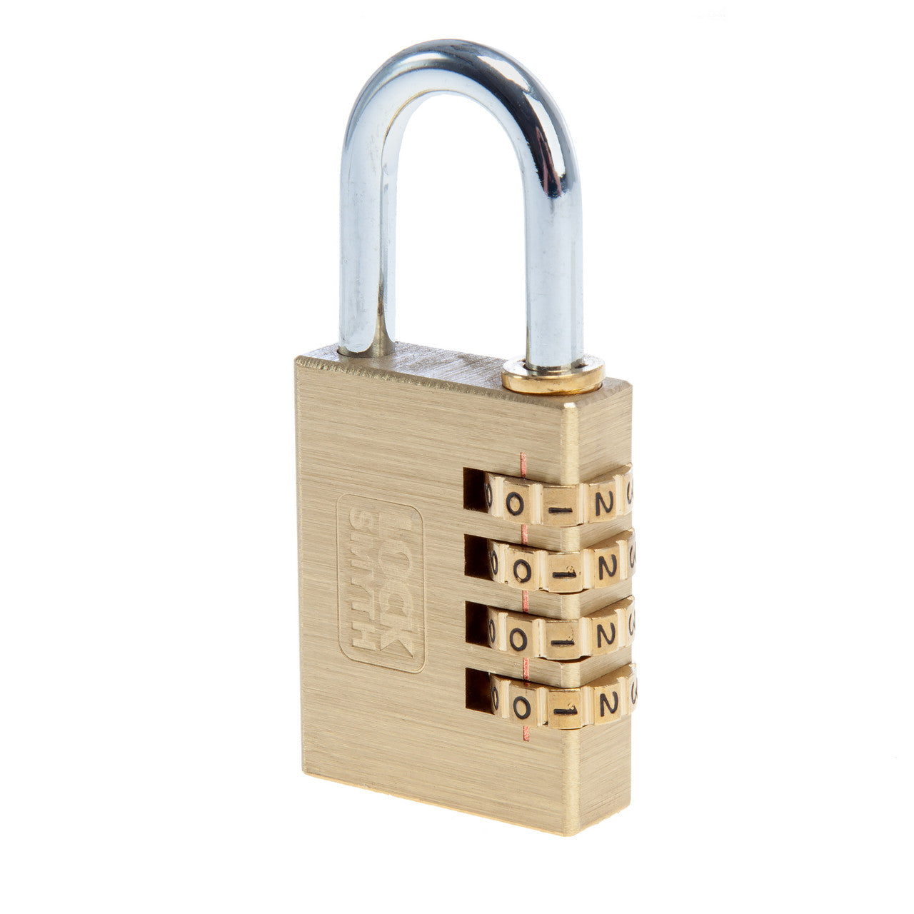 Locksmyth Brass Combination Padlock 40mm 4 Digit Steel Shackle L2200022