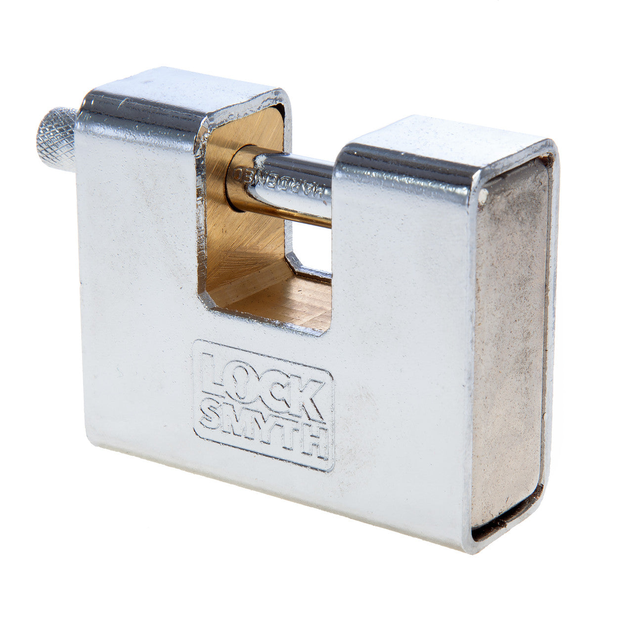 Locksmyth Armoured Rectangular Padlock 70mm Brass Body Steel Shackle L2200025