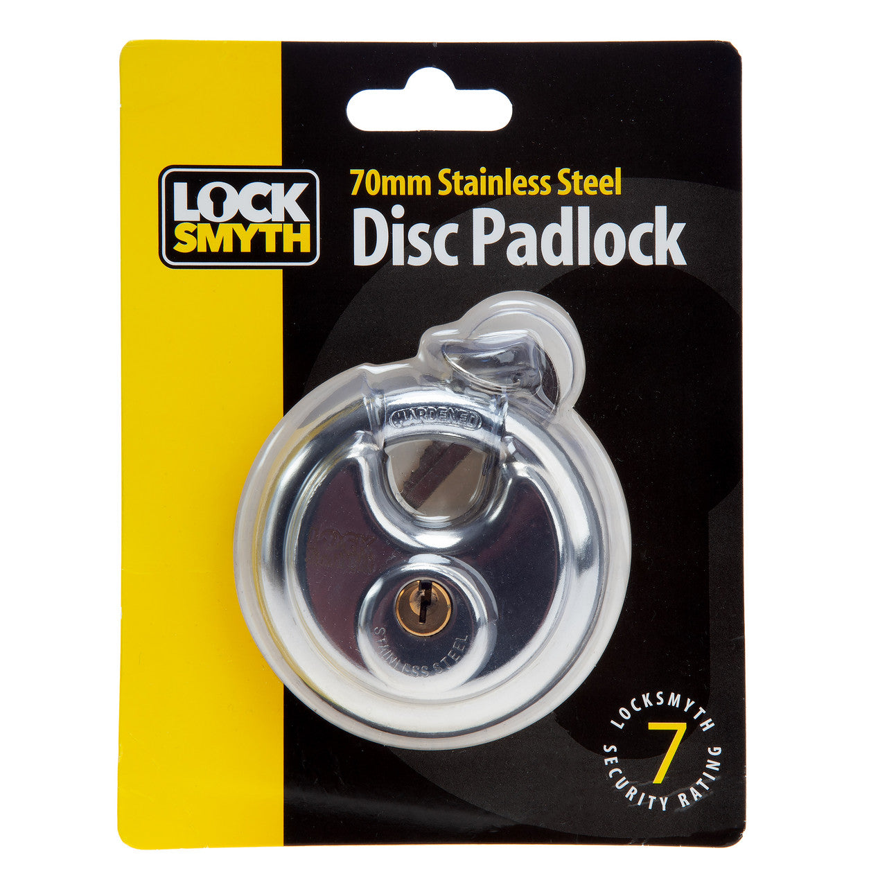 Locksmyth L2200031 Stainless Steel Disc Padlock 70mm