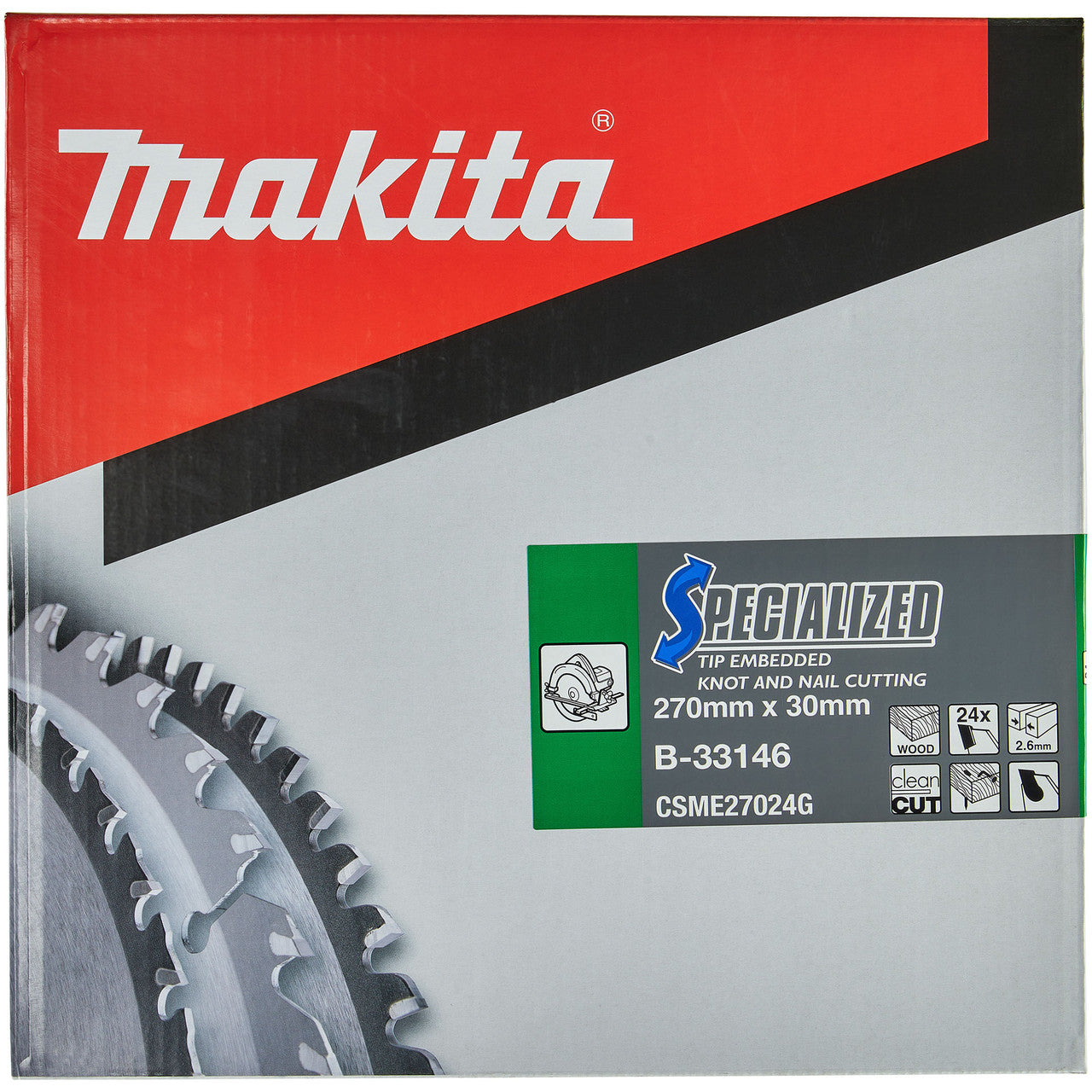 Makita SPECIALIZED Circular Saw Blade for Wood 270 × 30mm × 24T B-33146