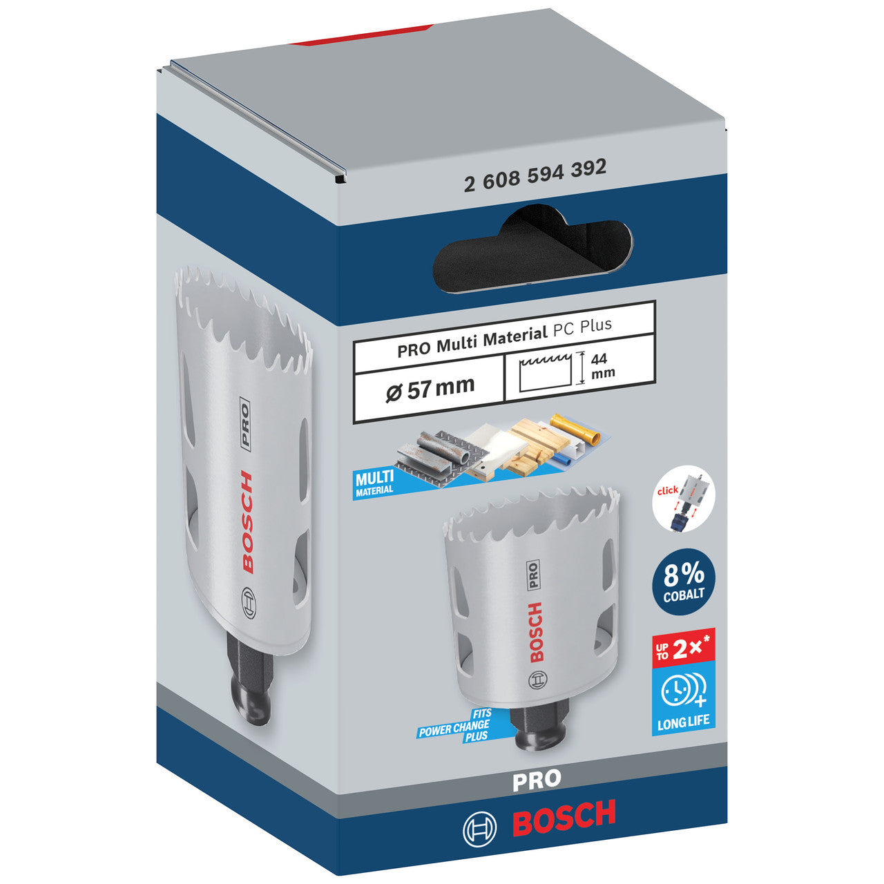 Bosch 2608594392 PRO Multi-Material PC Plus Hole Saw 57mm
