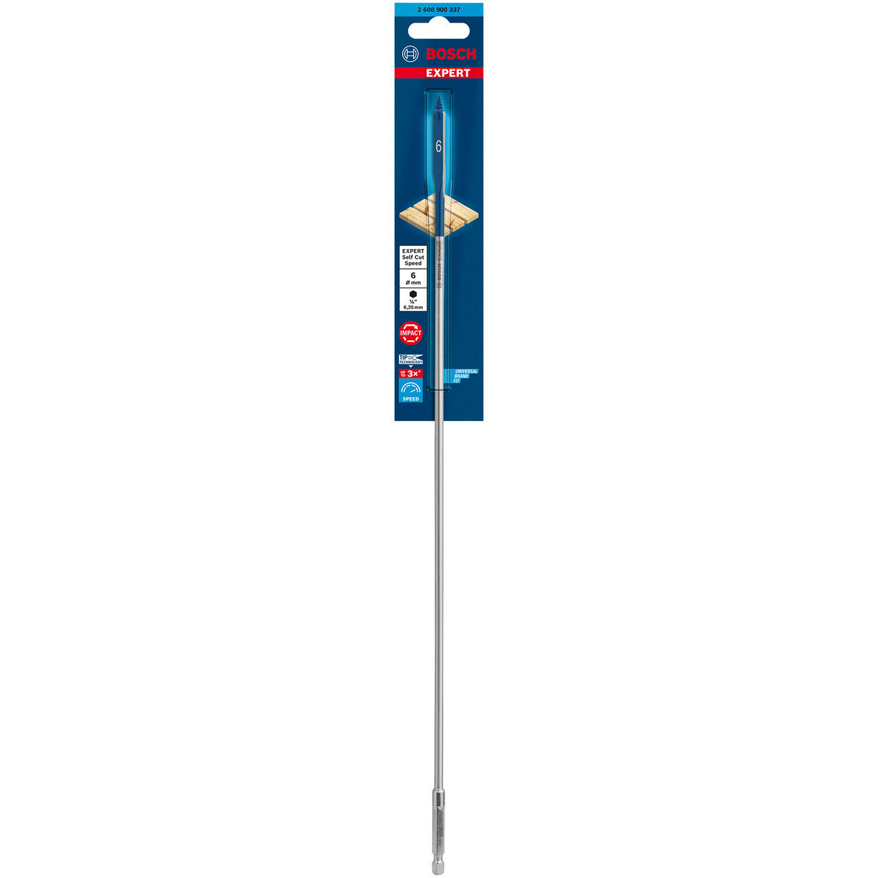 Bosch 2608900337 EXPERT Self Cut Speed Spade Drill Bit 6 × 350mm