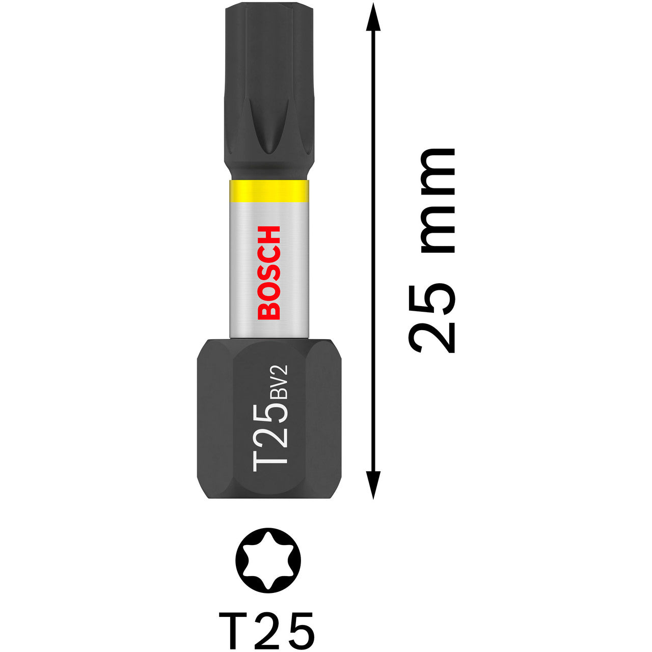 Bosch 2607002806 PRO Impact Screwdriver Bit T25 × 25mm (Pack of 25)