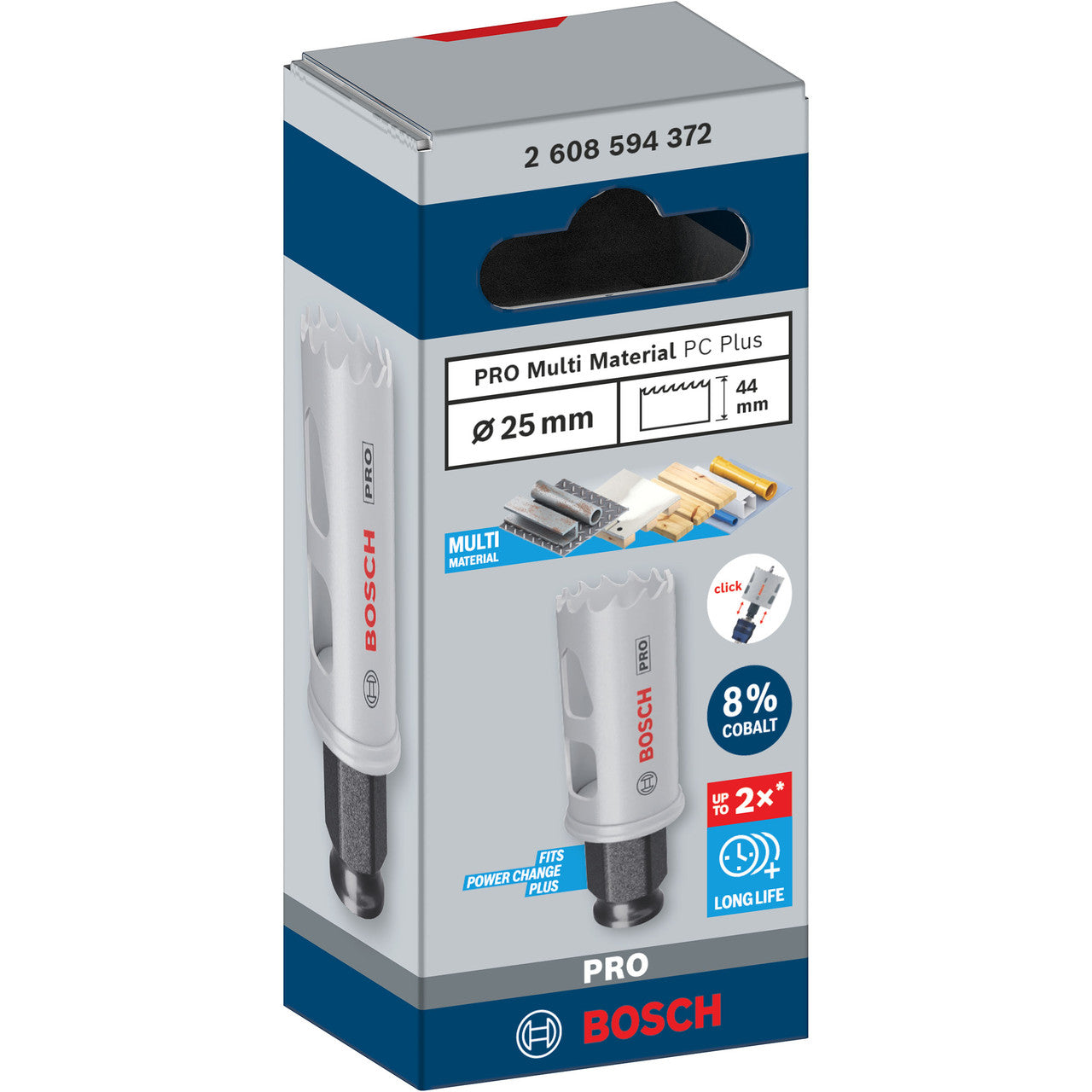 Bosch 2608594372 PRO Multi-Material PC Plus Hole Saw 25mm