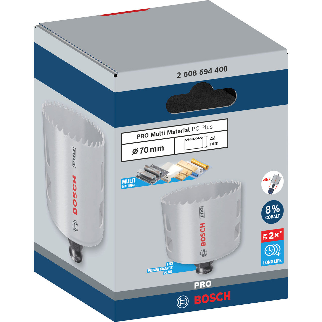 Bosch 2608594400 PRO Multi-Material PC Plus Hole Saw 70mm