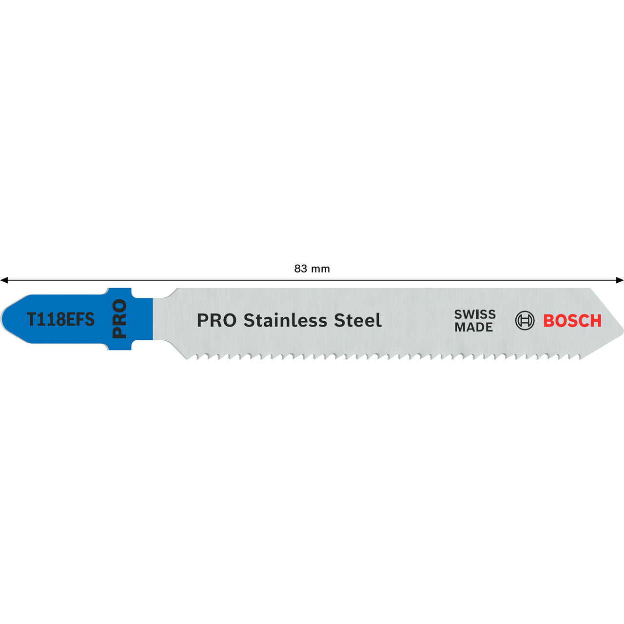 Bosch T118EFS PRO Stainless Steel Jigsaw Blade 83mm (Pack of 5)