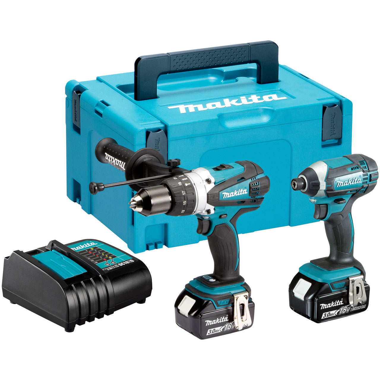 Makita DLX2145 LXT 18V Combi Drill & Impact Driver Twin Pack (2 × 3.0Ah Batteries)