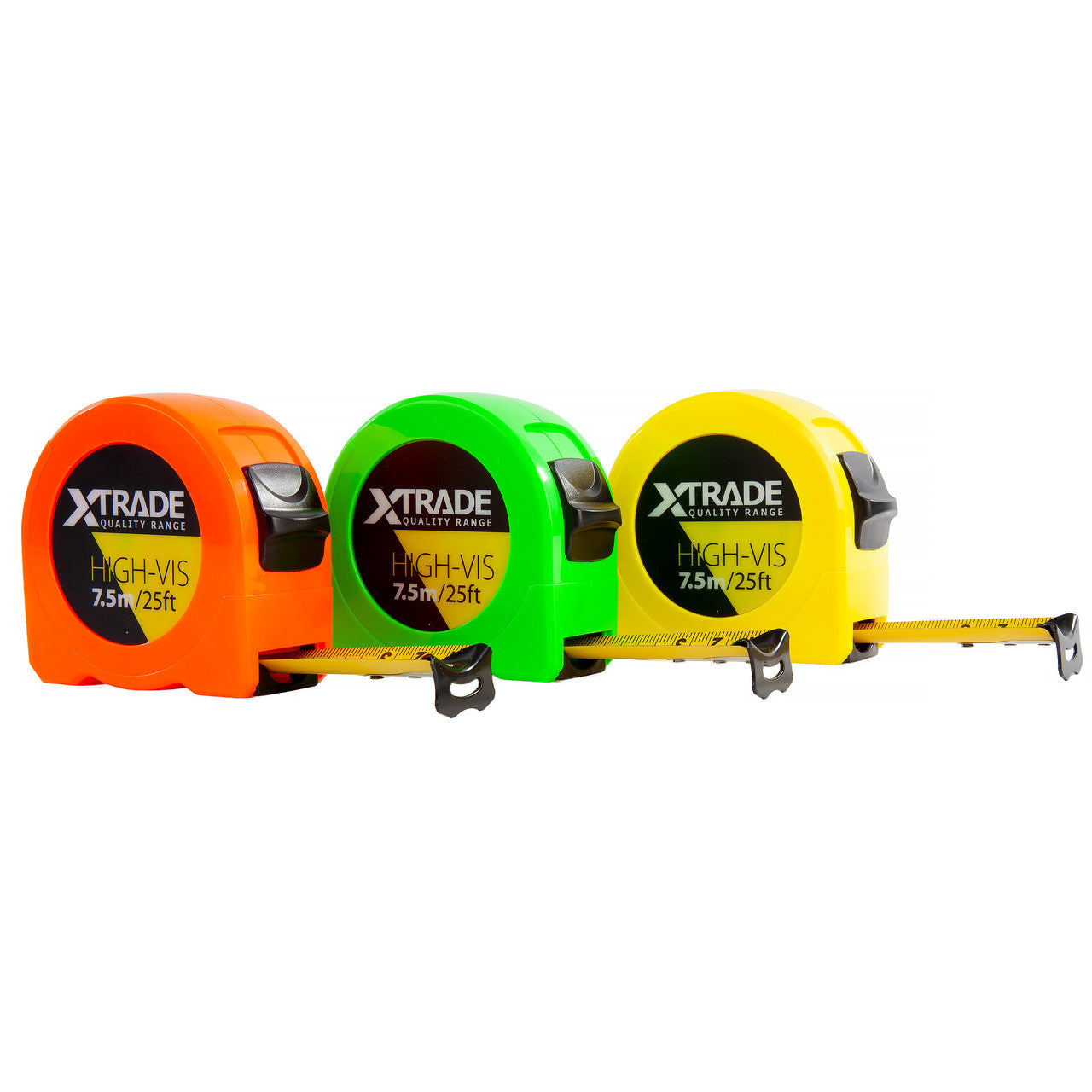 XTrade X0900293 High-Visibility Tape Measure 25' / 7.5m (Pack of 12)
