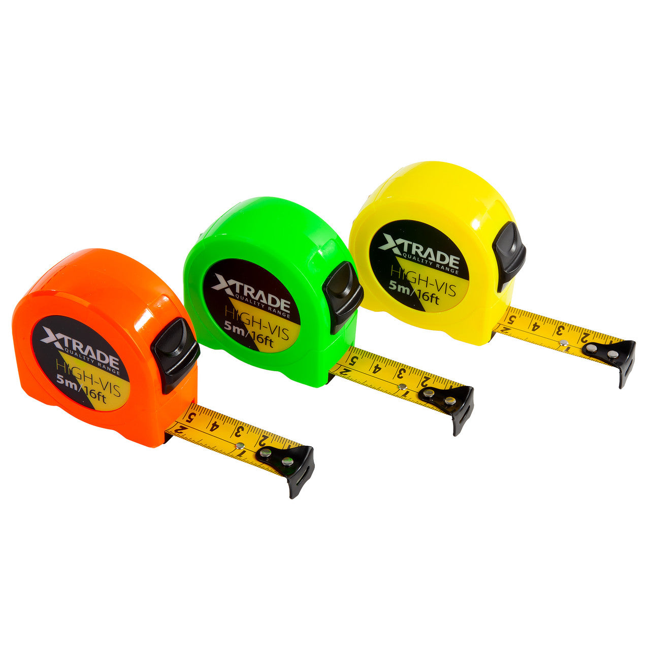 XTrade X0900292 High-Visibility Tape Measure 16' / 5m (Pack of 18)