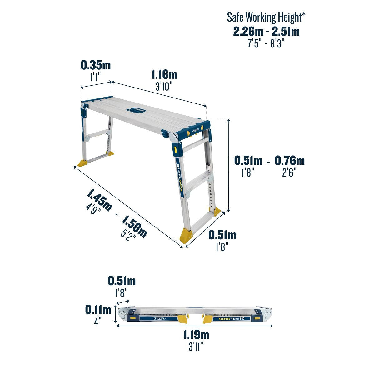 Werner 79023 Ajustable Pro Work Platform