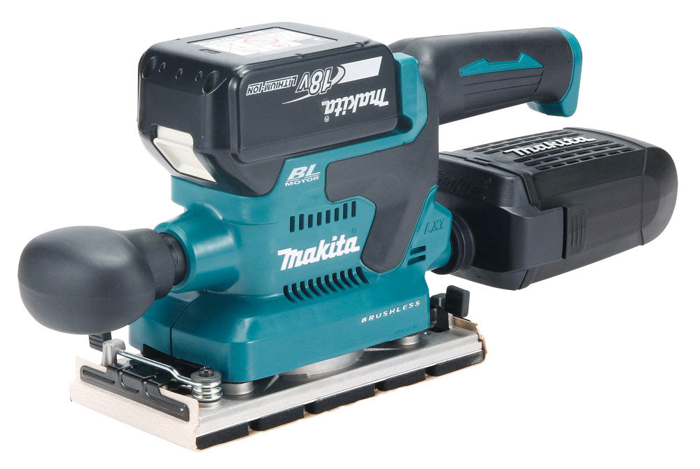 Makita DBO382RTJ LXT Finishing Sander 2x 18V Batteries and MakPac Case