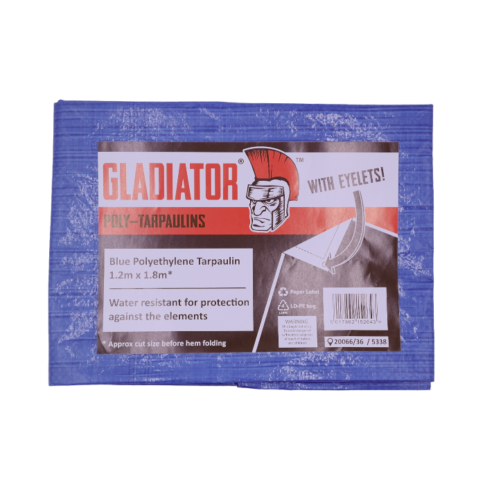 Gladiator Polyethylene Tarpaulin Blue 1.2m x 1.8m