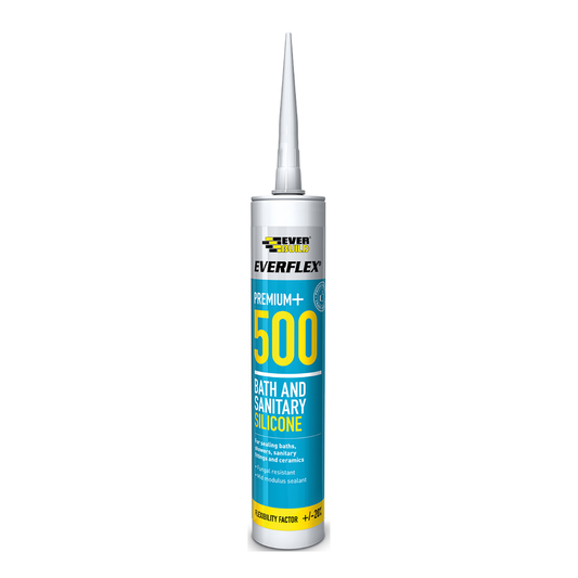 Everbuild Everflex 500 Bath & Sanitary Silicone 295ml (Clear) - Box of 25