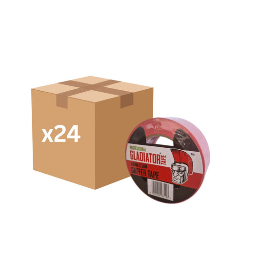 Gladiator Gaffer Tape 48mm x 50m (Red) - Box of 24