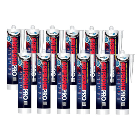 Bond It Gripbond Pro Hybrid Seal & Adhesive 285ml (White) - 12 Pack
