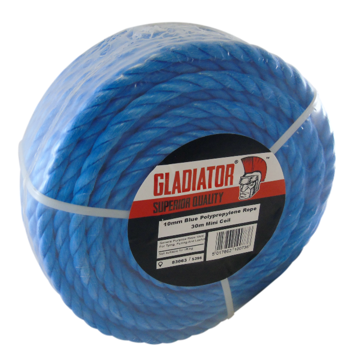 Gladiator Polypropylene Mini Coil 10mm x 30m (Blue) - Single Roll