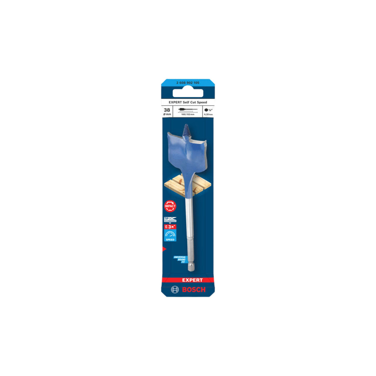 Bosch 2608902105 Expert Self Cut Speed Spade Drill Bit 38 x 152mm