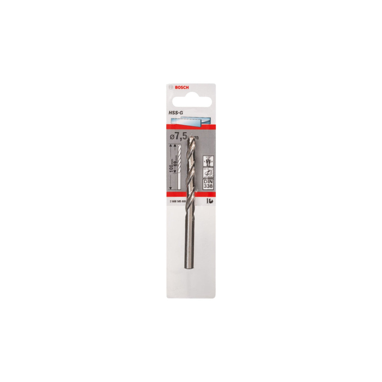 Bosch 2608585930 HSS Ground Drill Bit 7.5mm