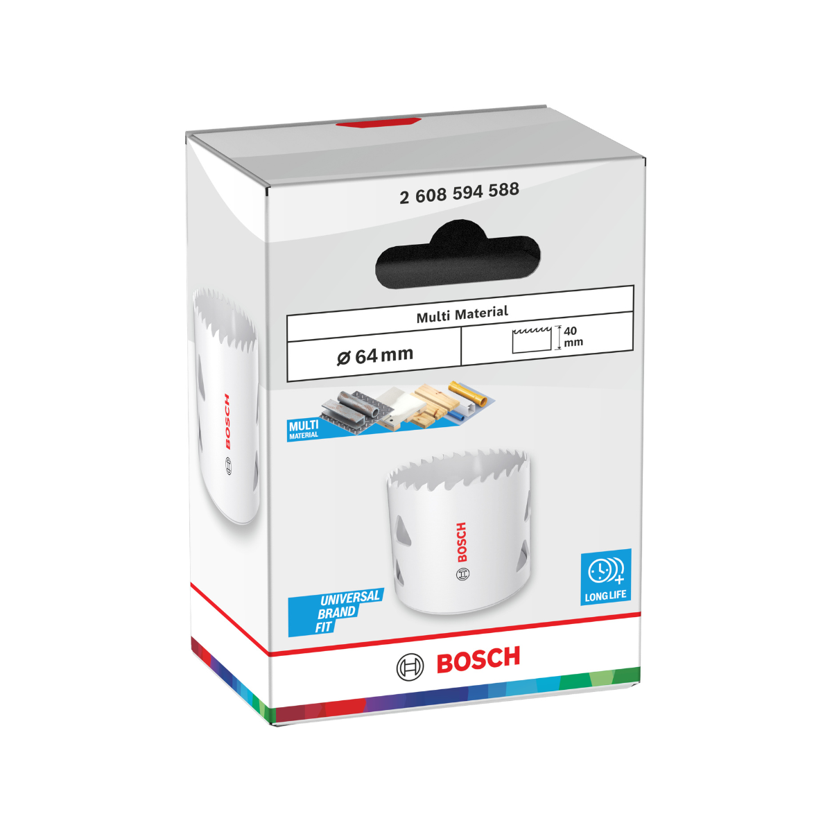 Bosch 2608594588 Multi Material Threaded Hole Saw 64 x 40mm (Replaces 2608580426)