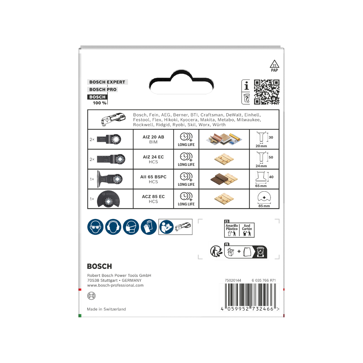 Bosch 2608669334 Multi Tool Blade Set for Wood & Soft Metal (6 Piece)