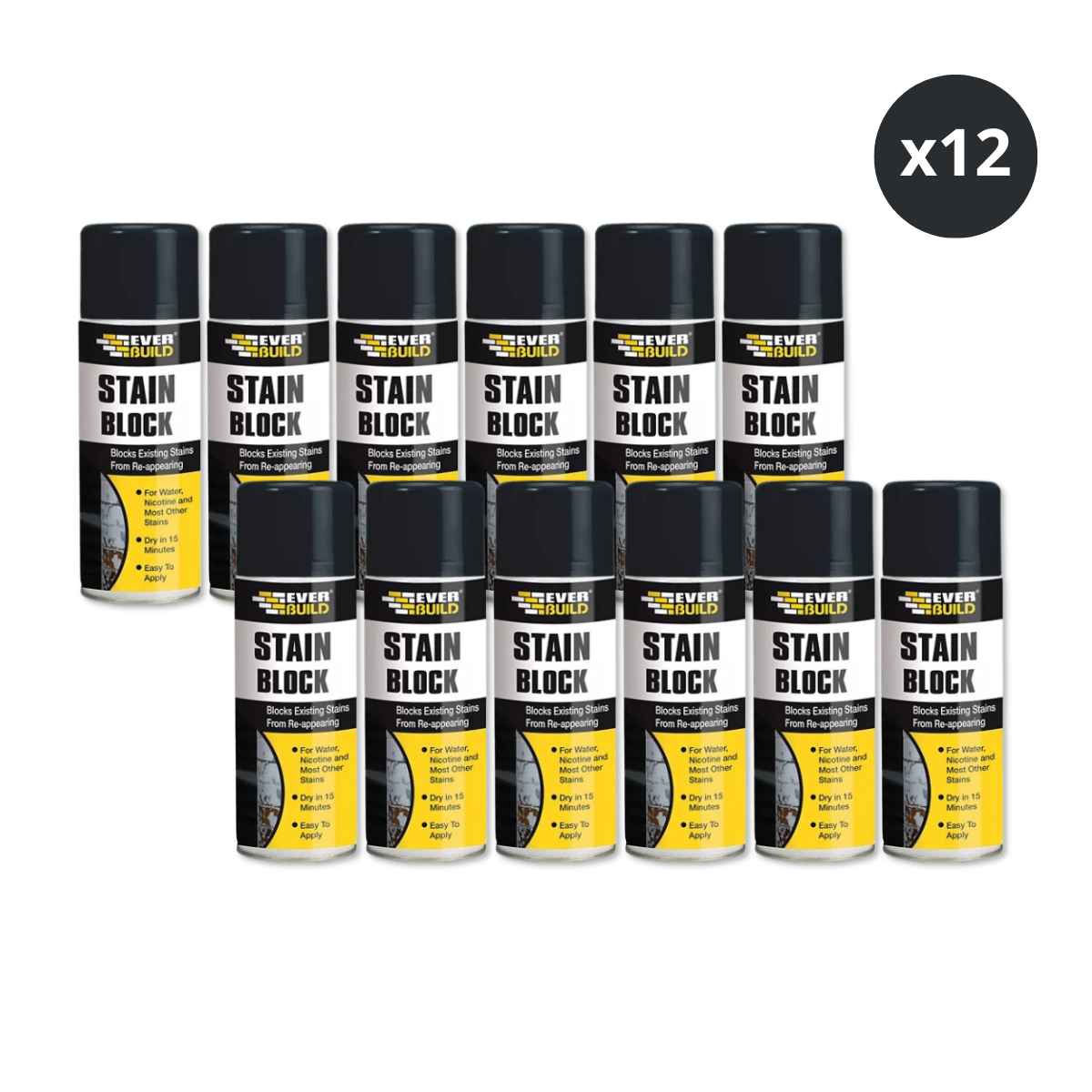 Everbuild Stain Block Aerososol Spray 400ml (White) - 12 Pack