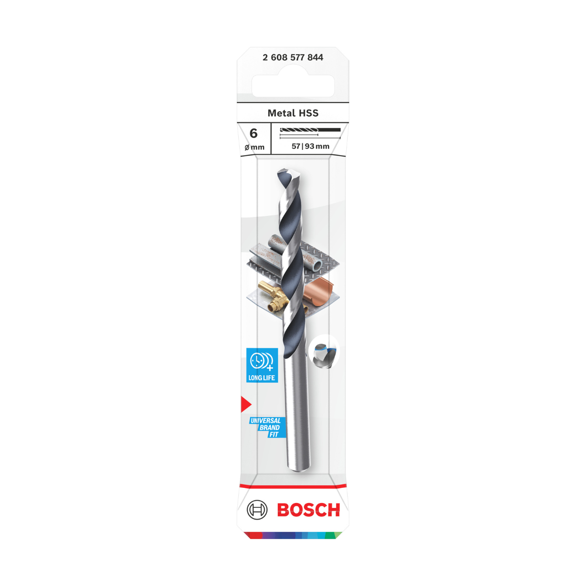 Bosch 2608577844 PointTeQ HSS Metal Drill Bit 6 x 57 x 93mm