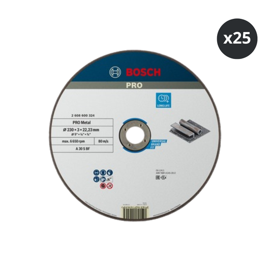 Bosch 2608600324 EXPERT Metal Cutting Discs 230mm (25 Pack)