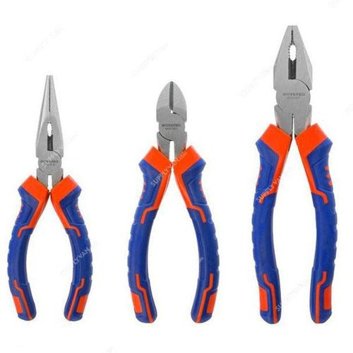 Workpro WP201007 Carbon Steel Pliers Set 6" & 8" (3 Piece)