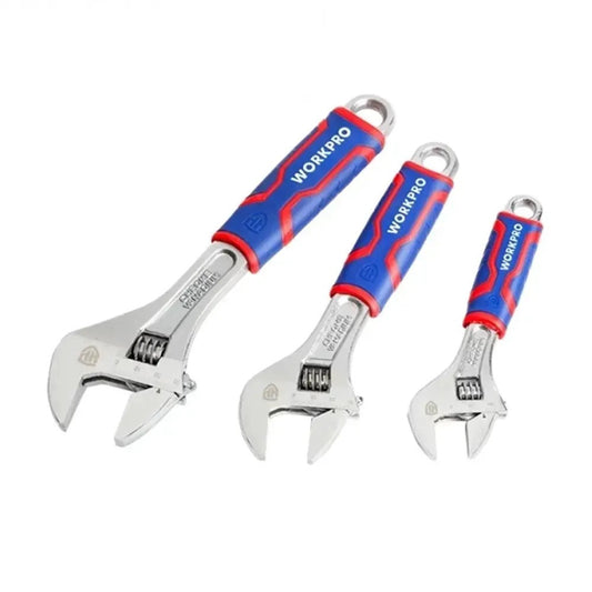 Workpro WP202515 CR-V Adjustable Wrench Set (3 Piece)