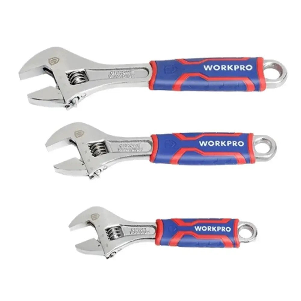 Workpro WP202515 CR-V Adjustable Wrench Set (3 Piece)