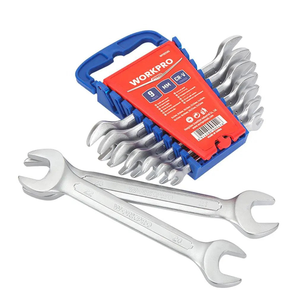 Workpro WP202505 CR-V Double Open Wrench Set (9 Piece)