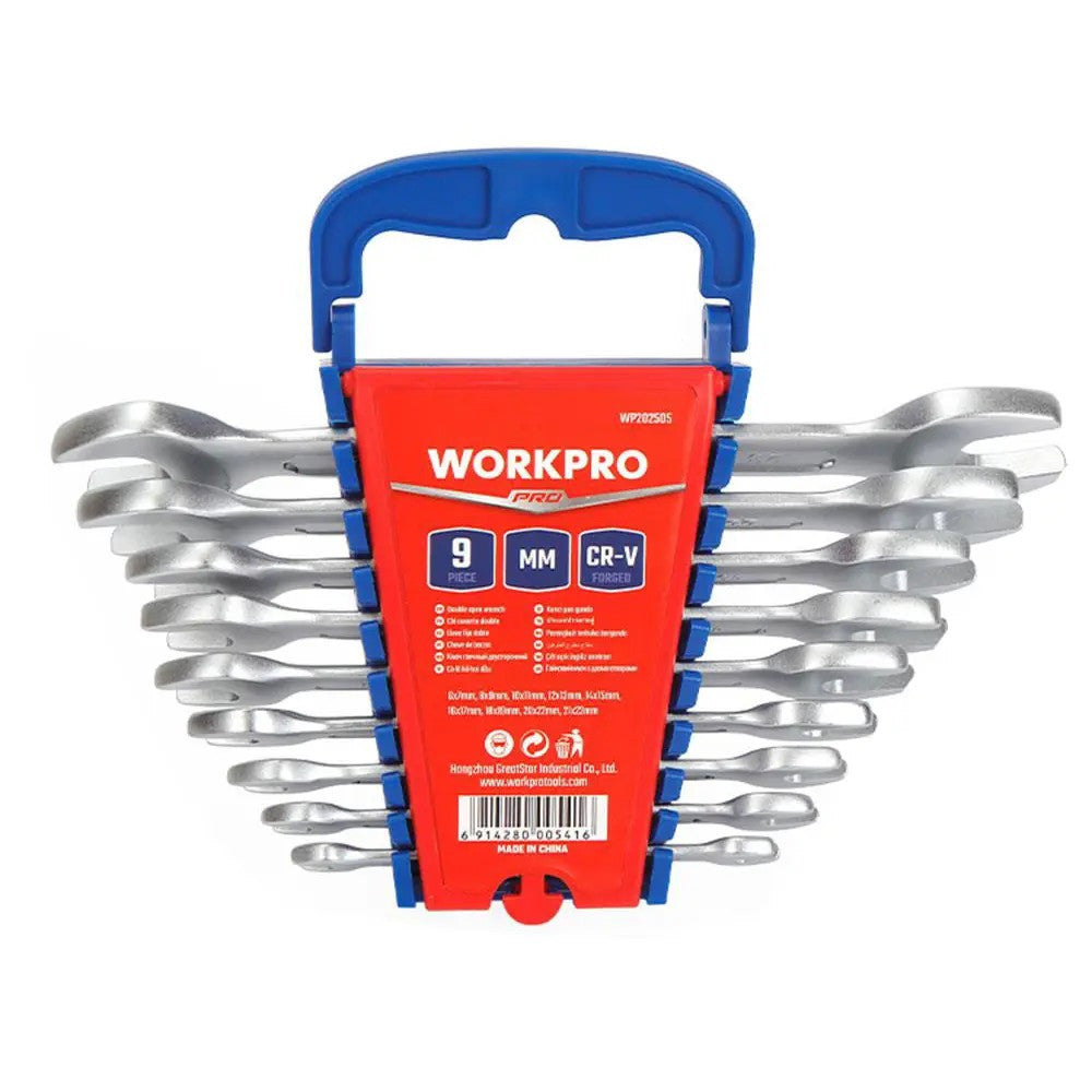 Workpro WP202505 CR-V Double Open Wrench Set (9 Piece)