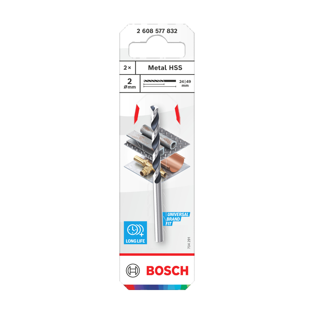 Bosch 2608577832 HSS Twist PointTeQ Drill Bit 2 x 24 x 49mm (Pack of 2) (Replaces 2608577155)