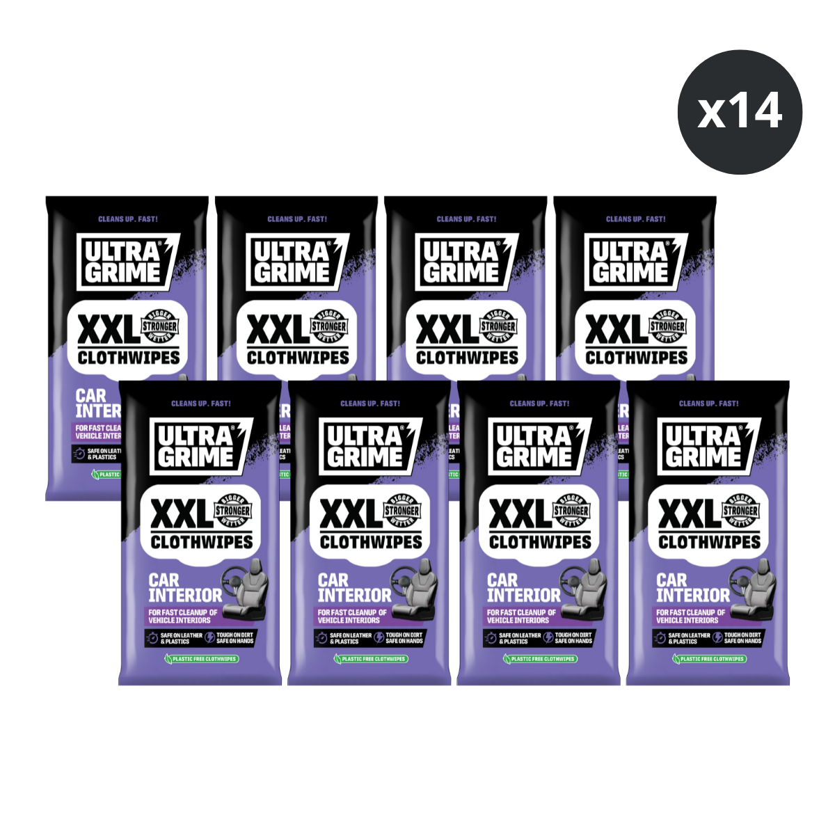 UltraGrime 5230 XXL Car Interior Clothwipes (20 Pack x 14 in CDU)