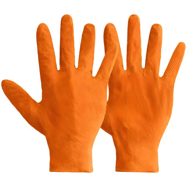 Mercator Ideall Grip Orange Nitrile Gloves Size 11 XXL Pack of 50 RP300270Q6