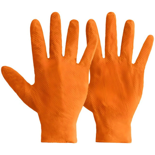 Mercator Ideall Grip Orange Nitrile Gloves Size 11 XXL Pack of 50 RP300270Q6