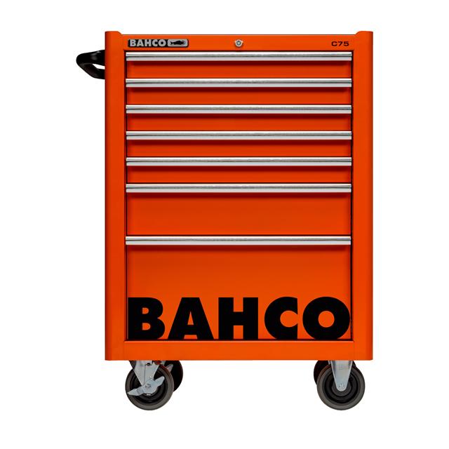 Bahco 7 Drawer Orange Tool Trolley Pro Roll Cab Workshop Storage 26" C75 1475K7