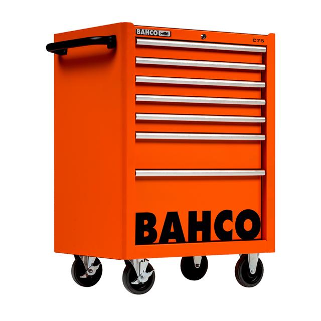 Bahco 7 Drawer Orange Tool Trolley Pro Roll Cab Workshop Storage 26" C75 1475K7