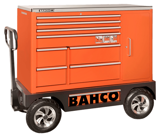 Bahco Tool Trolley 8 Drawers & Side Cab Workstation Big Wheels 53" 1475KXXL8CWTSS