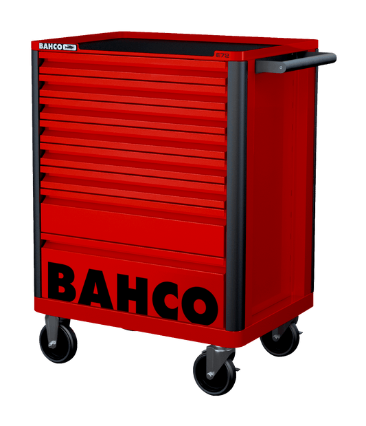 Bahco 8 Drawer Red Tool Box Trolley Workshop Roller Cabinet 26" E72 Storage Hub 1472K8RED